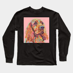 Retro Sussex Spaniel: Pastel Pup Revival Long Sleeve T-Shirt